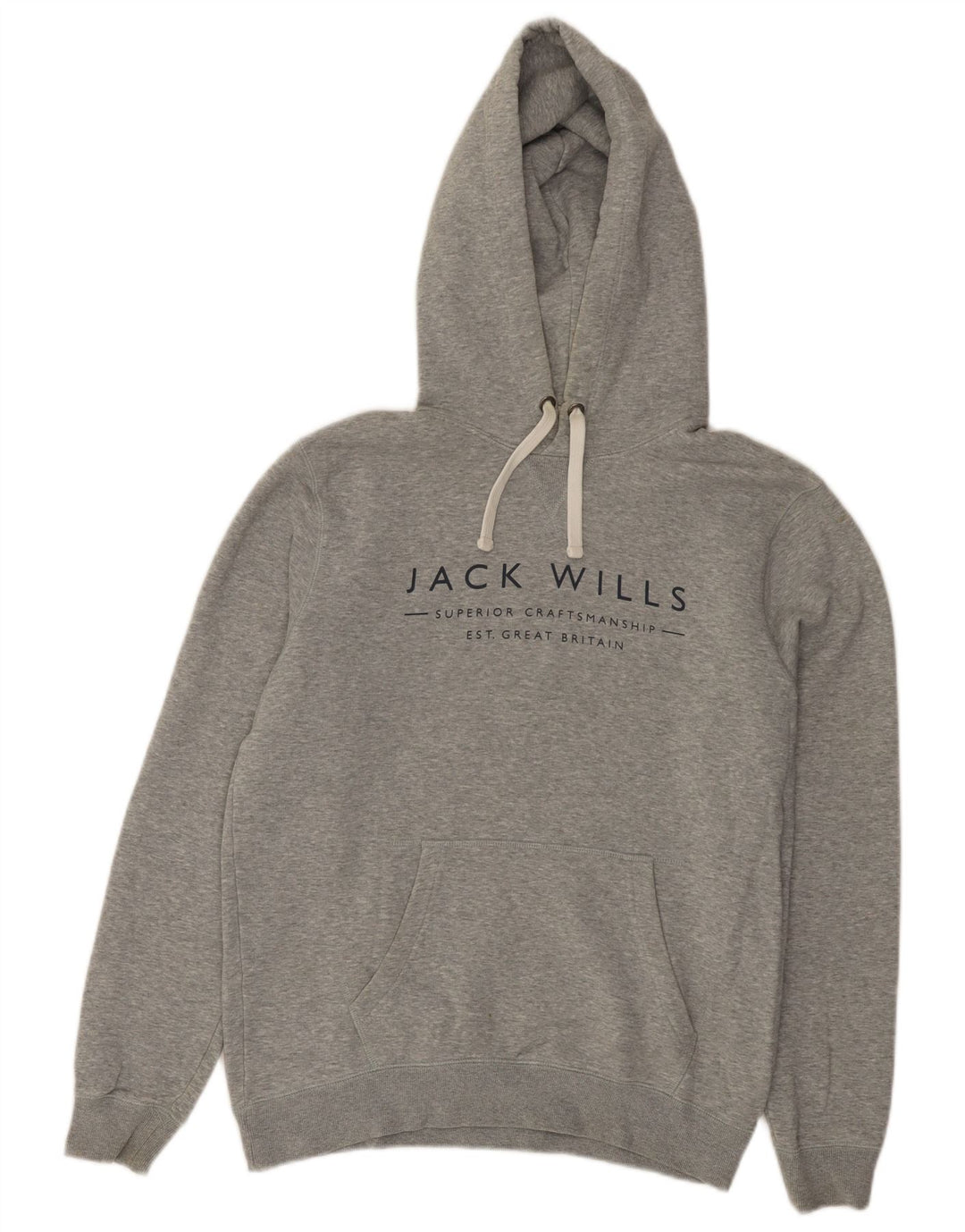 Jack Wills Grafisk hættetrøje til mænd, lille grå bomuld