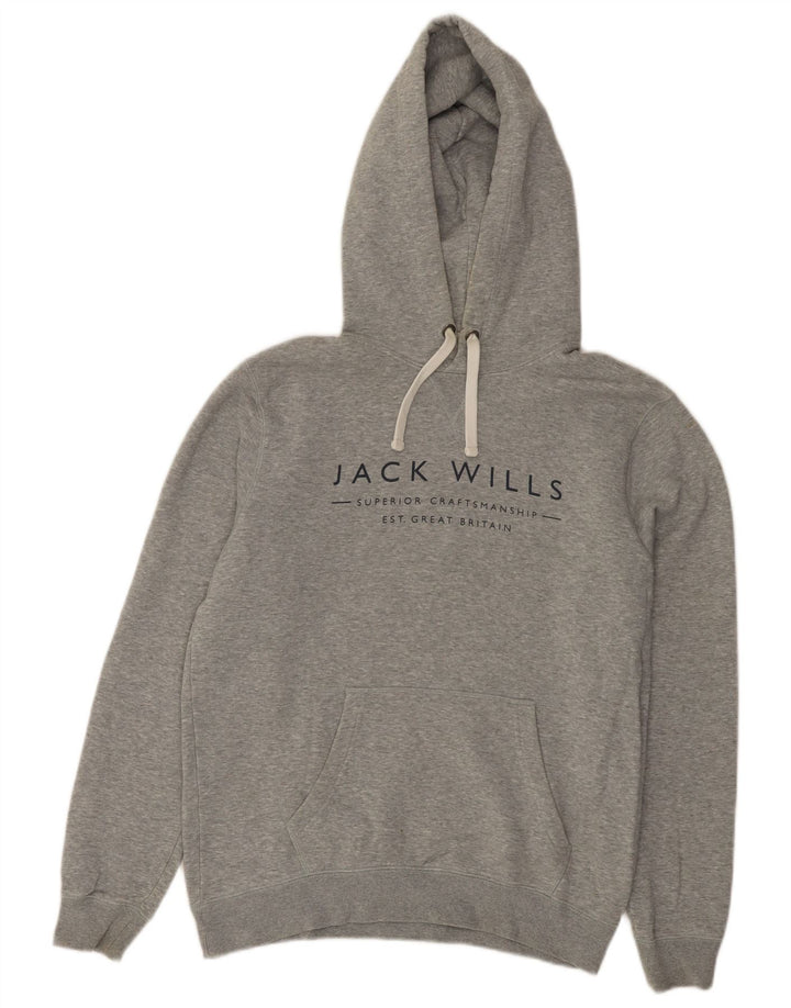 Jack Wills Grafisk hættetrøje til mænd, lille grå bomuld