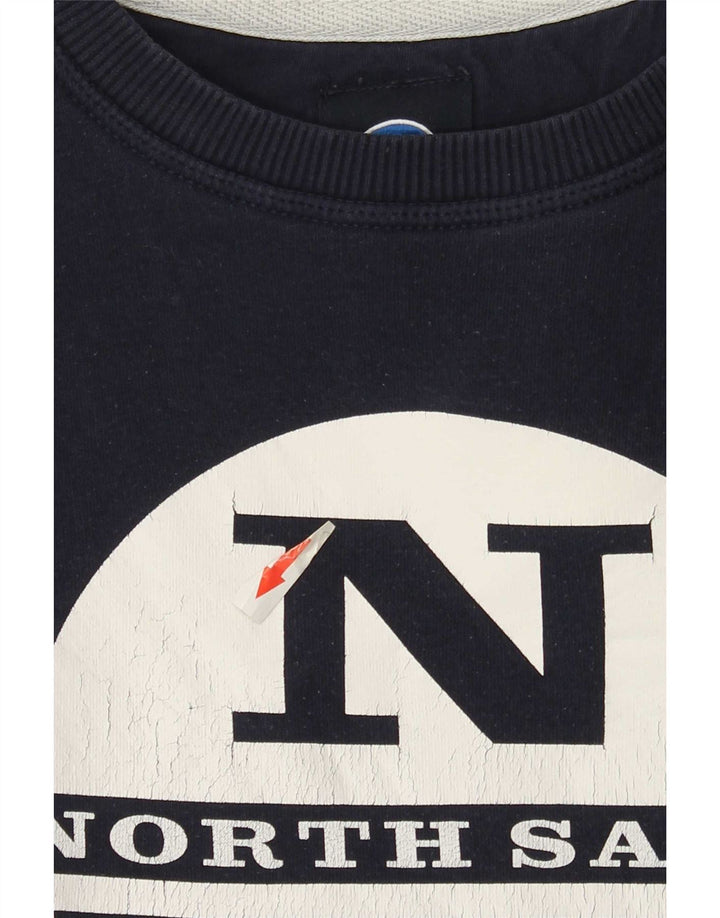 North Sails Herre grafisk sweatshirt jumper lille marineblå bomuld