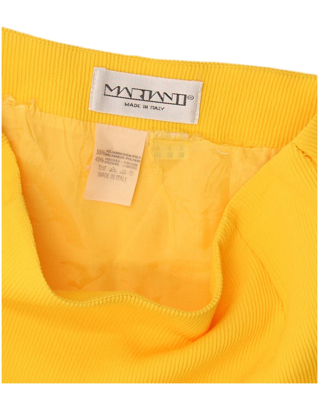 Vintage A-line nederdel til kvinder IT 42 Medium W28 Gul polyamid