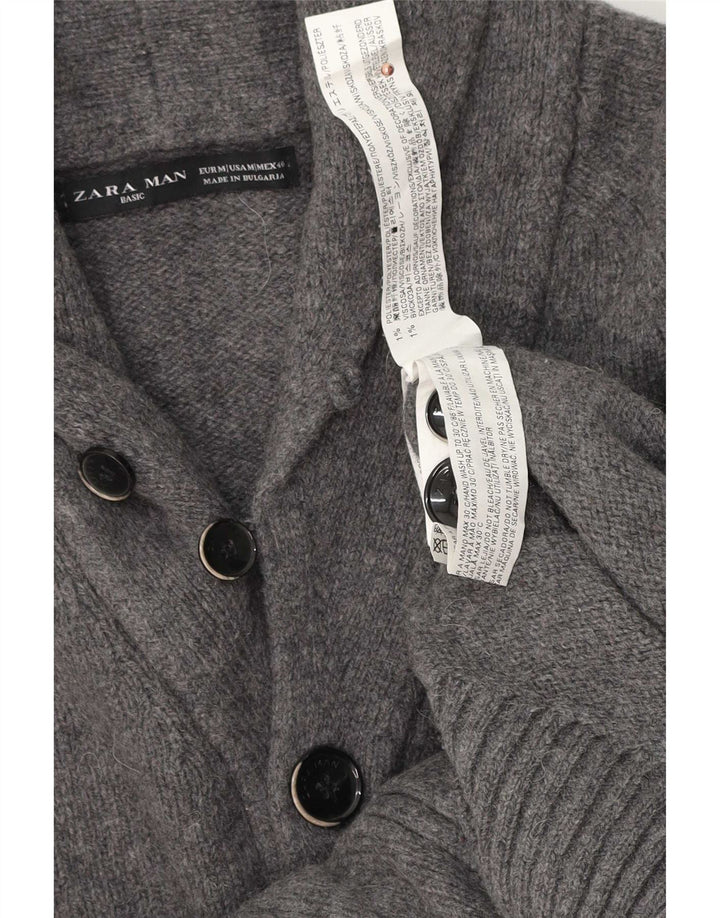 Zara herre cardigan sweater mellemgrå polyester