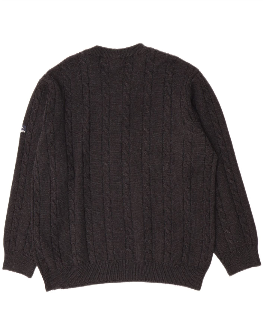 Navigare Herre sweater med rund hals, stor grå uld