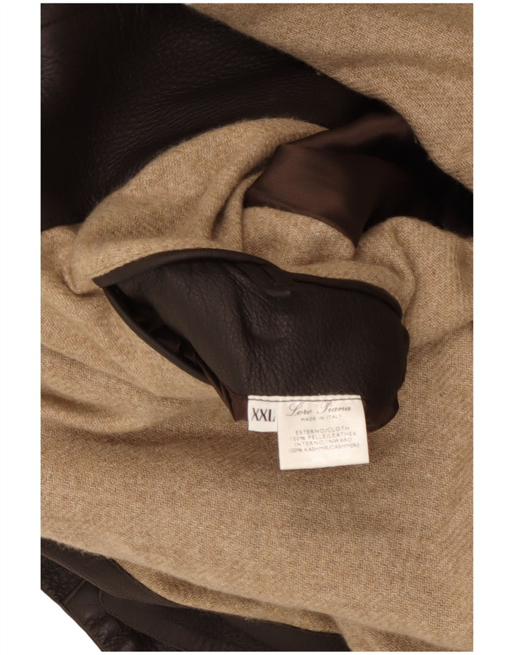 Loro Piana Herre Læderjakke UK 44 2XL Brunt Læder
