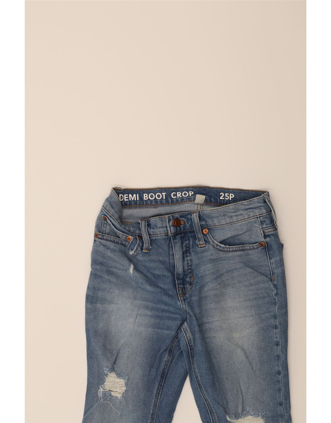 J. CREW Womens Crop Bootcut Jeans W25 L22 Blue Cotton Vintage J. Crew and Second-Hand J. Crew from Messina Hembry 