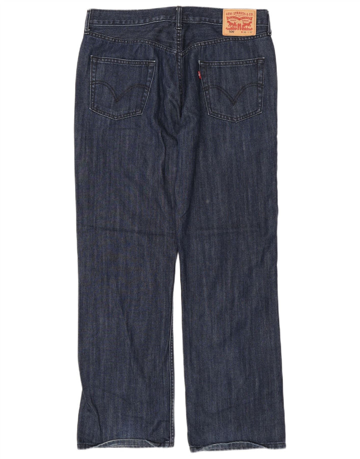 Levi's herre 506 lige jeans W36 L32 marineblå bomuld