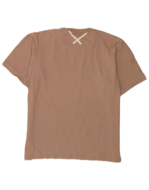 Adidas Womens Loose Fit T-Shirt Top UK 12 Medium Brown Cotton