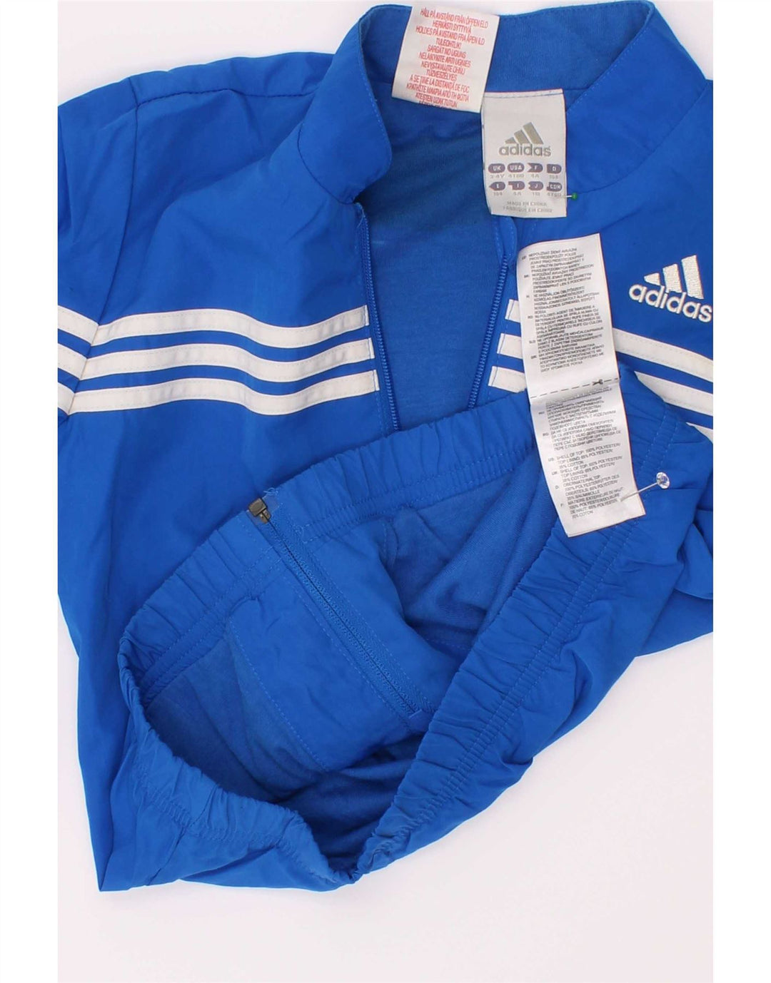 Adidas Drenge Træningsdragt Topjakke 3-4 År Blå Polyester