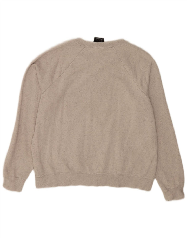 Nike Grafisk Sweatshirt Jumper UK 14 Medium Grey Flecked Bomuld