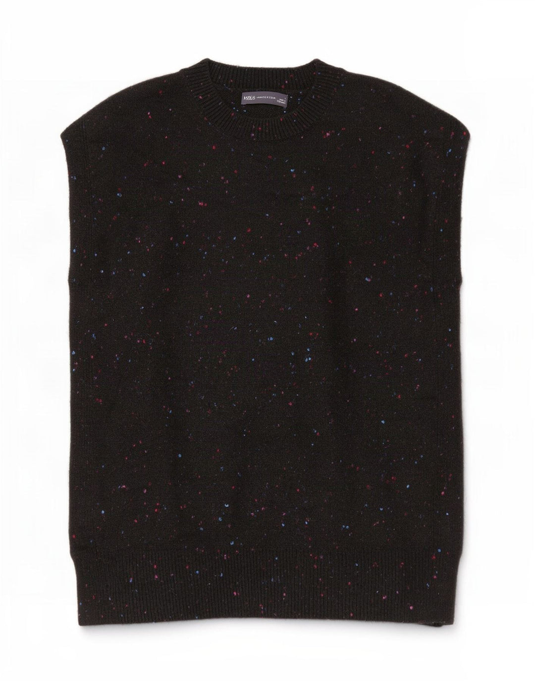 Marks & Spencer Damevest Tank Top UK 10 Small Black Flecked Acryl