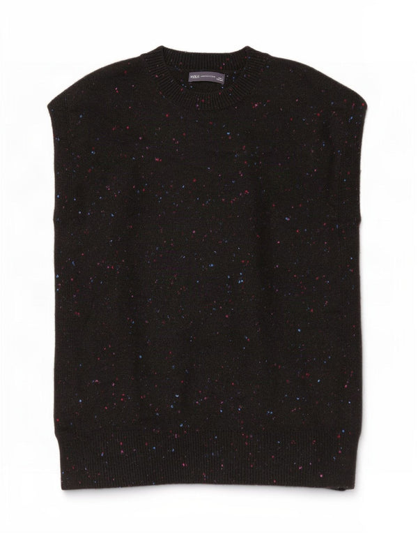 Marks & Spencer Damevest Tank Top UK 10 Small Black Flecked Acryl