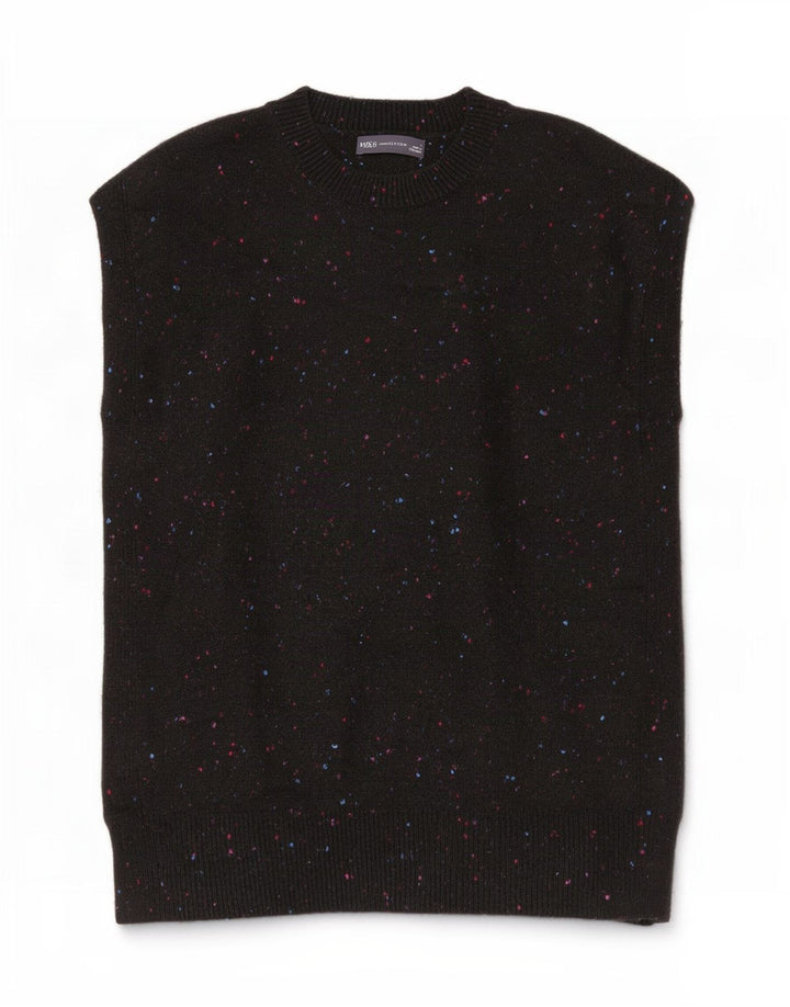Marks & Spencer Damevest Tank Top UK 10 Small Black Flecked Acryl