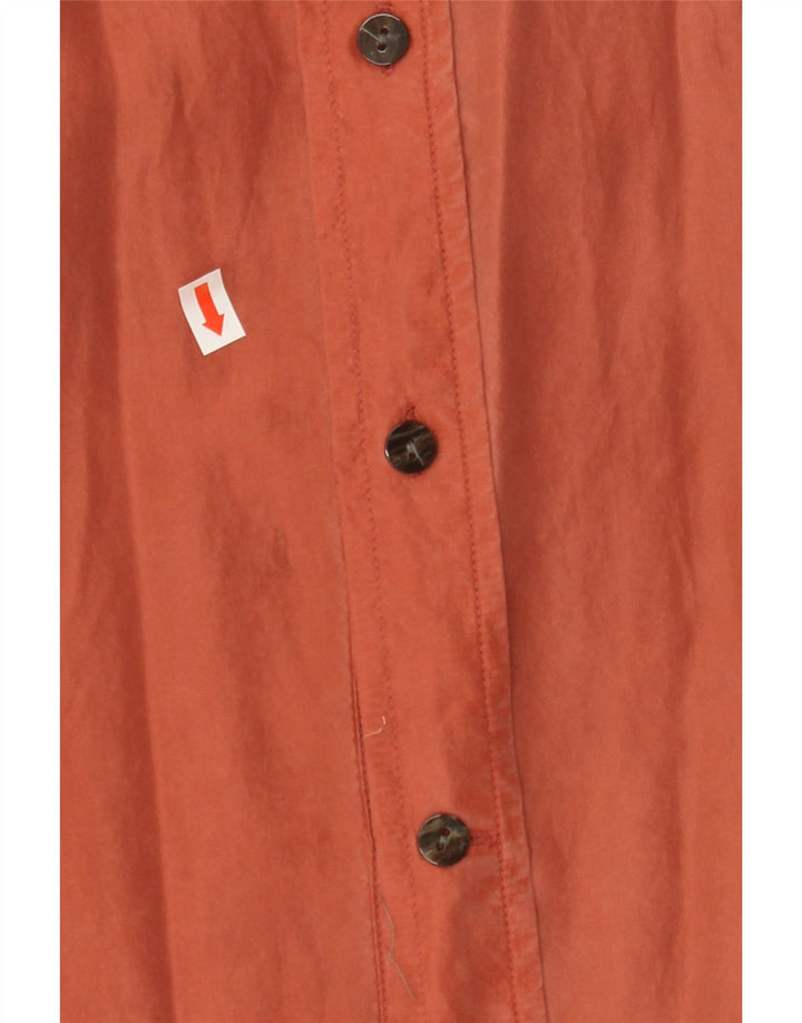 SINFUL Mens Short Sleeve Shirt Large Orange Silk Vintage Sinful and Second-Hand Sinful from Messina Hembry 