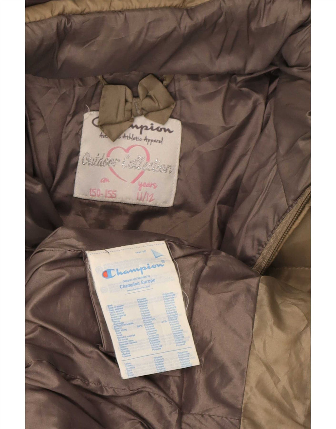 Champion Piger hættepolstret frakke 11-12 år Khaki Polyester