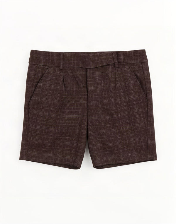 Benetton Chino Shorts til kvinder IT 38 XS W28 Grå ternet uld
