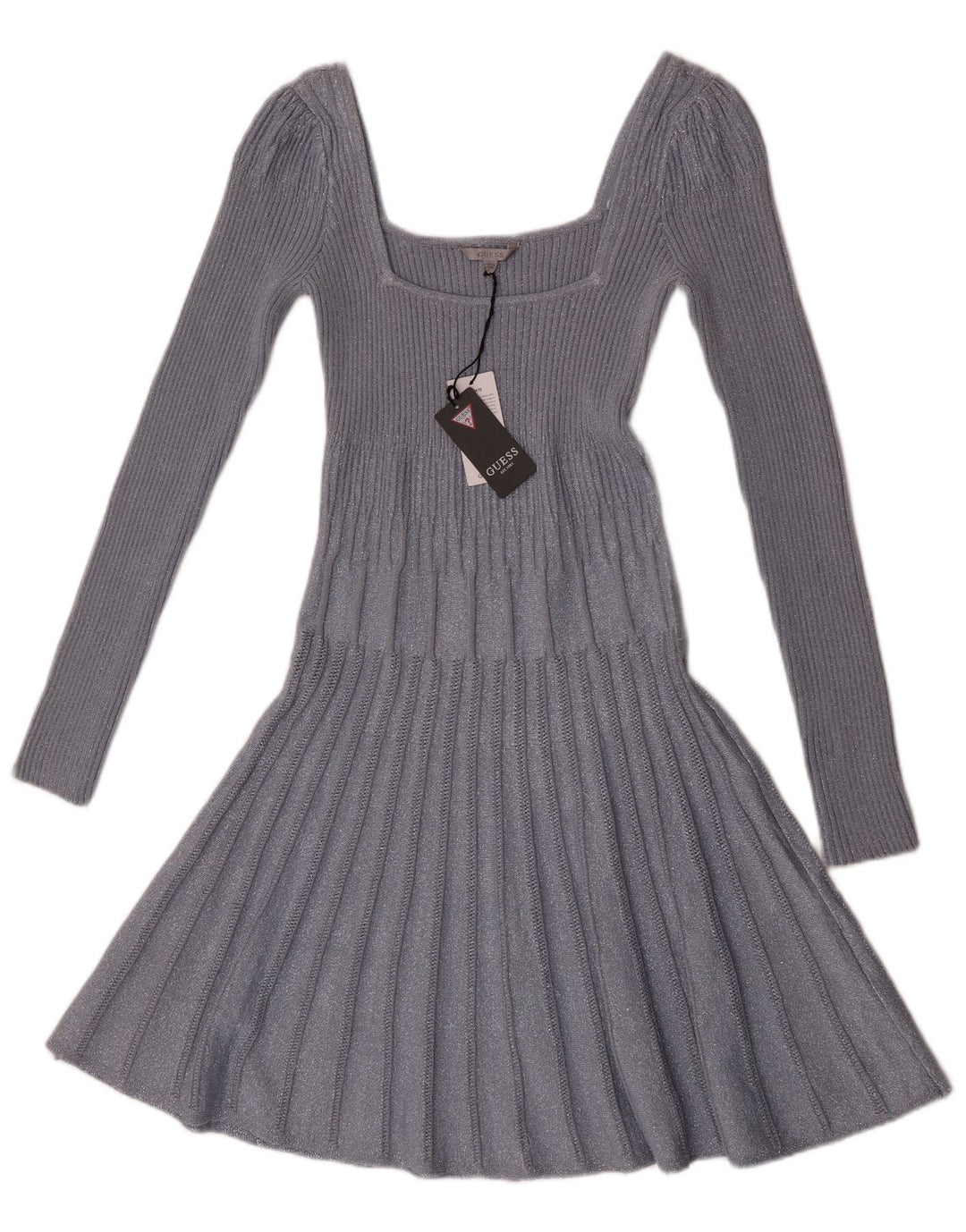 Guess Dame Langærmet Jumper Dress UK 12 Medium Grey Rayon