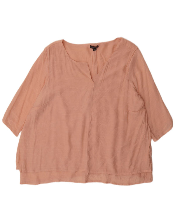 Marks & Spencer Dame Autograph Top 3/4 ærmer UK 18 XL Pink Viscose