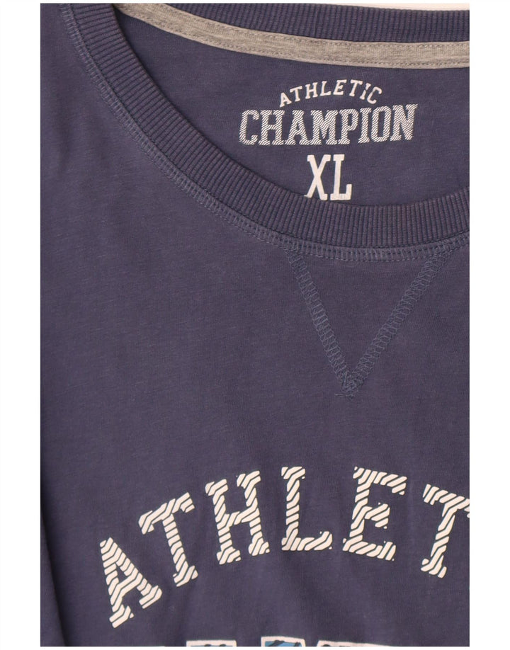 Champion Herre Grafisk Top Langærmet XL Blå