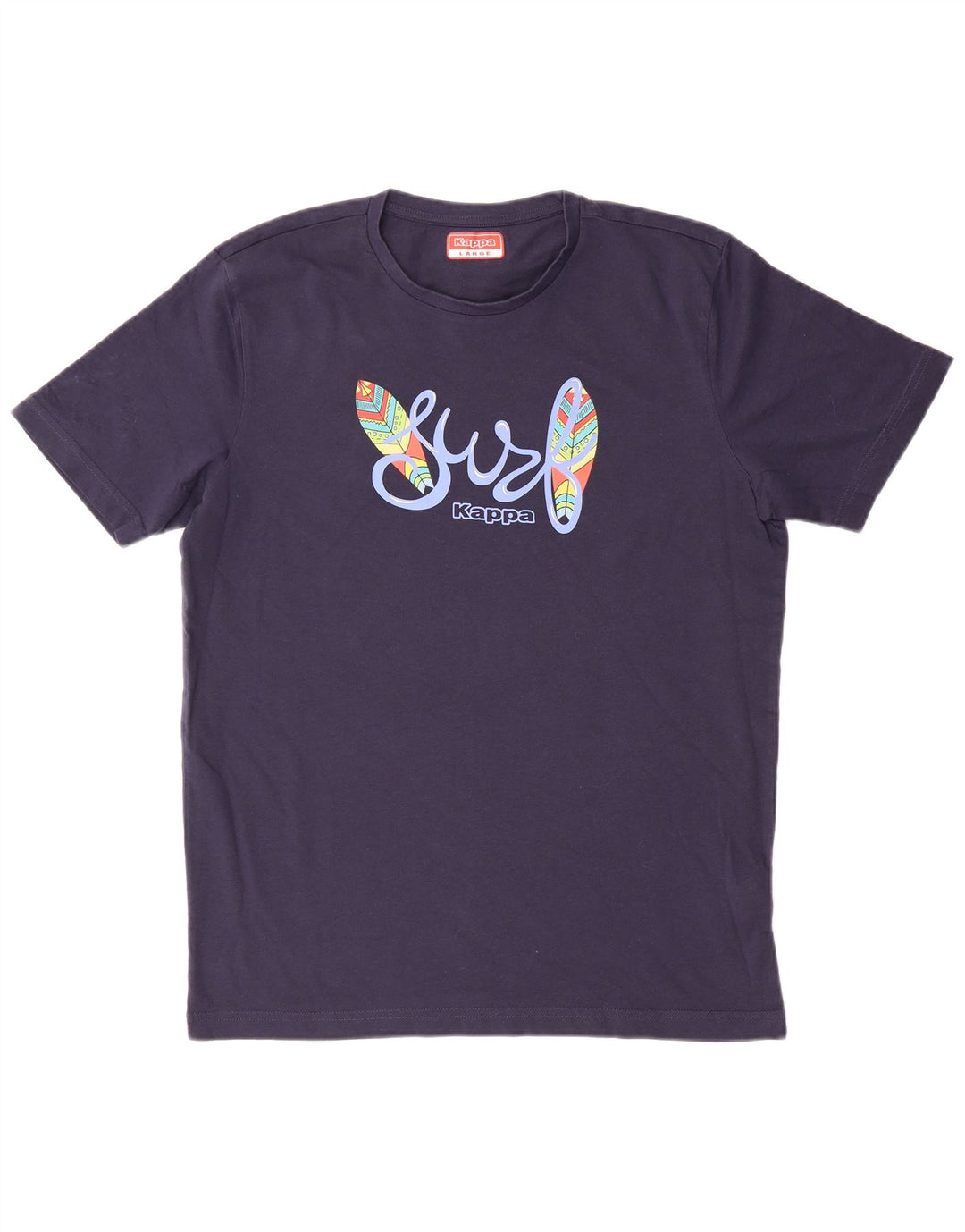 Kappa Herre grafisk T-shirt Top Stor marineblå bomuld
