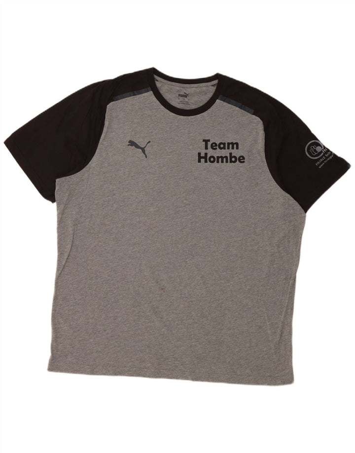 PUMA Herre grafisk T-shirt Top XL Grå Colourblock