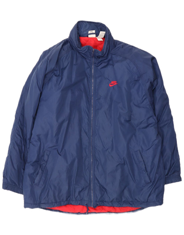 Nike Herre Windbreaker Jacket UK 42 XL Navy Blue Nylon