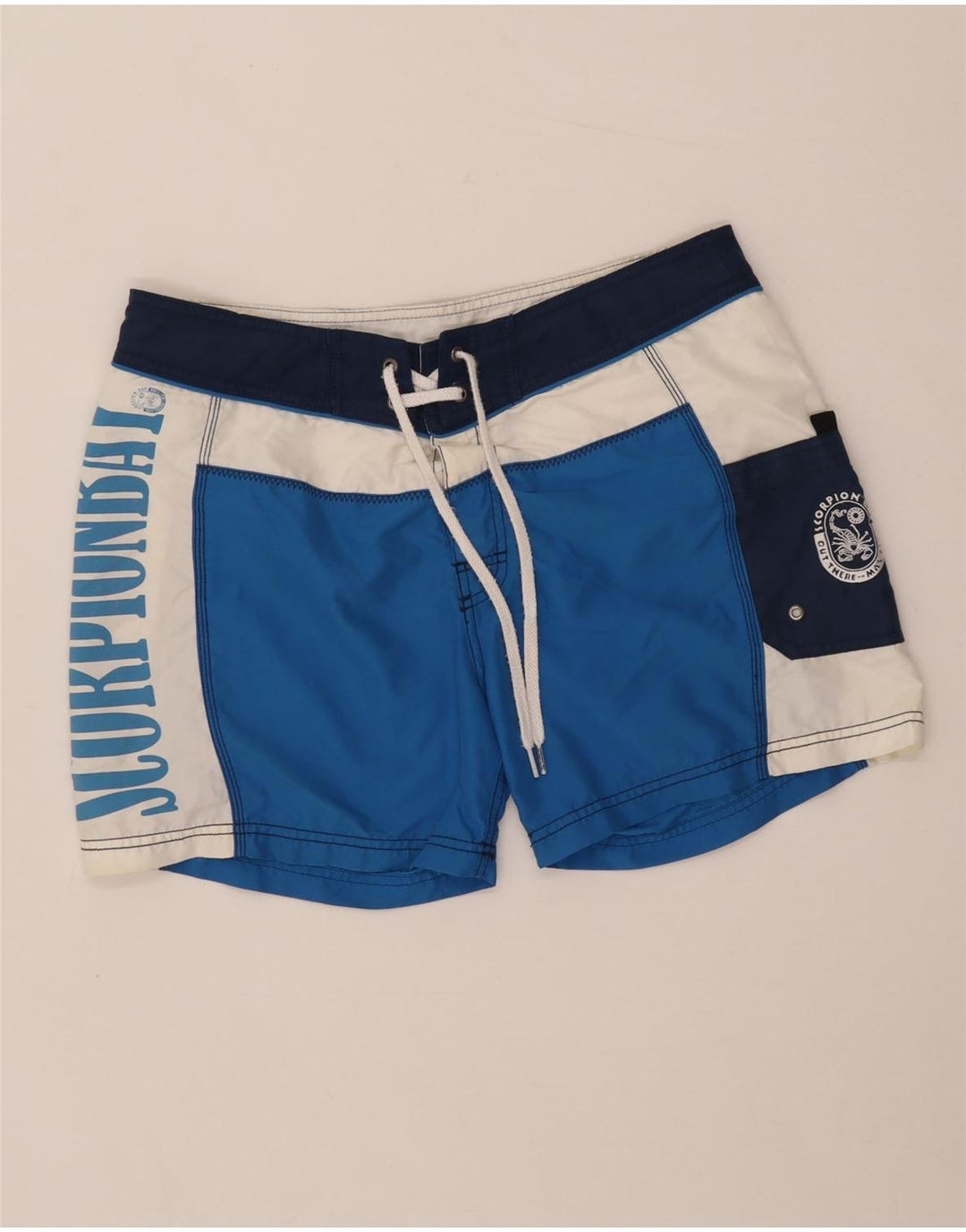 Scorpion Bay Herre grafiske svømmeshorts Store blå farveblok polyester