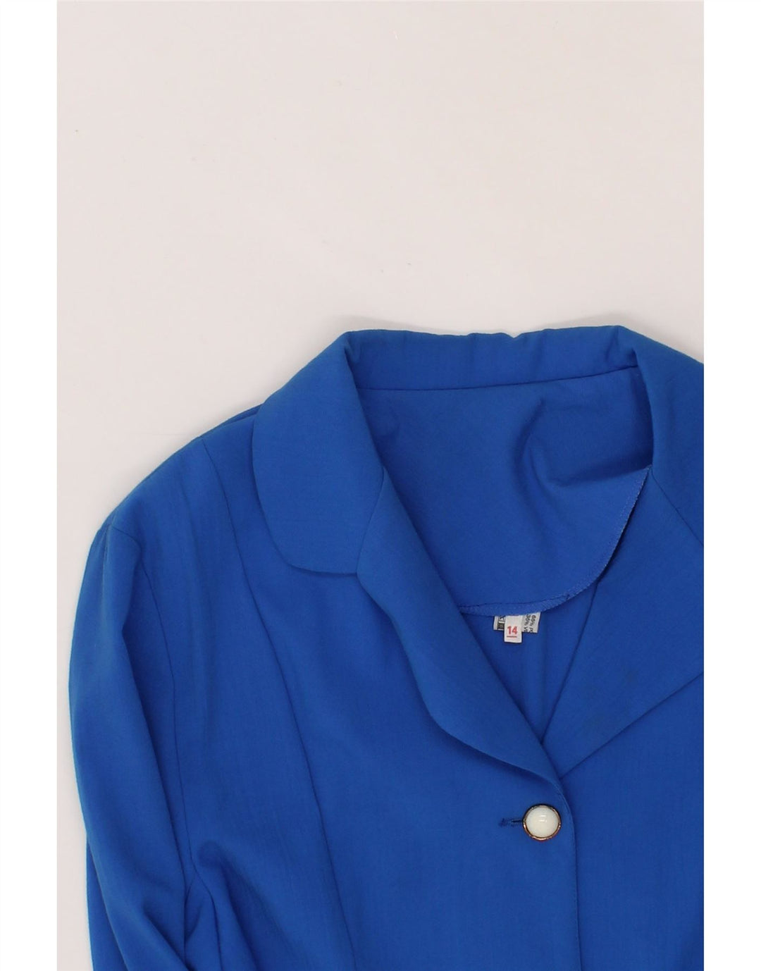 VINTAGE Womens 3 Button 3/4 Sleeve Blazer Jacket UK 14 Medium Blue Vintage Vintage and Second-Hand Vintage from Messina Hembry 