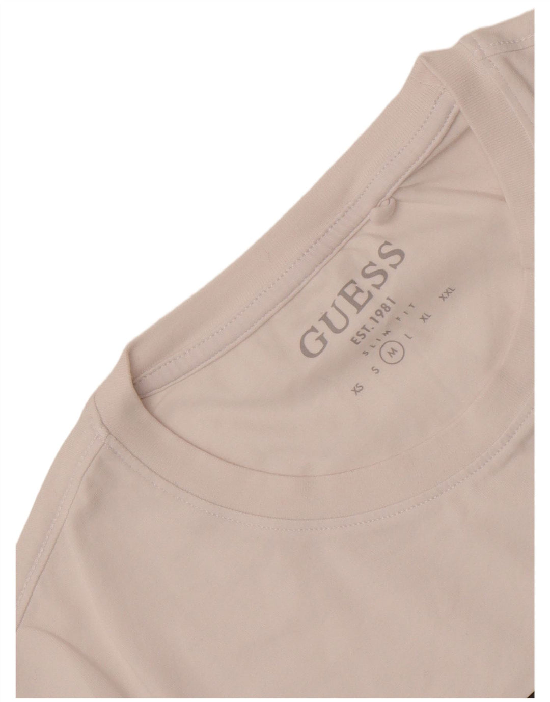 Guess Herre Slim Fit Grafisk T-Shirt Top Medium White