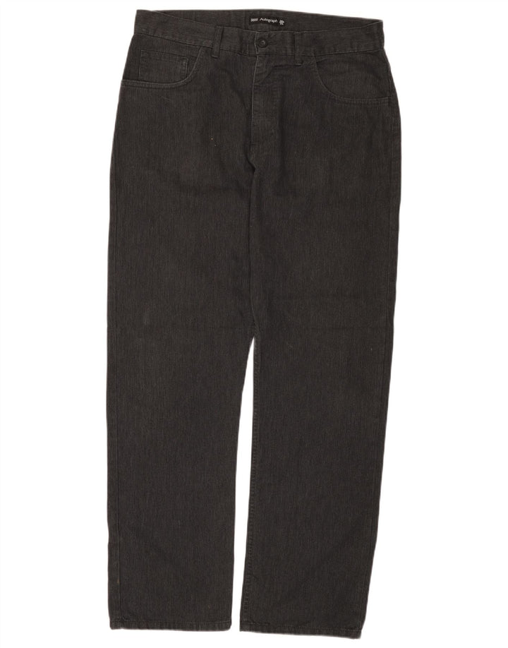 Marks & Spencer Straight Casual Bukser til mænd W34 L31 Grå sildeben