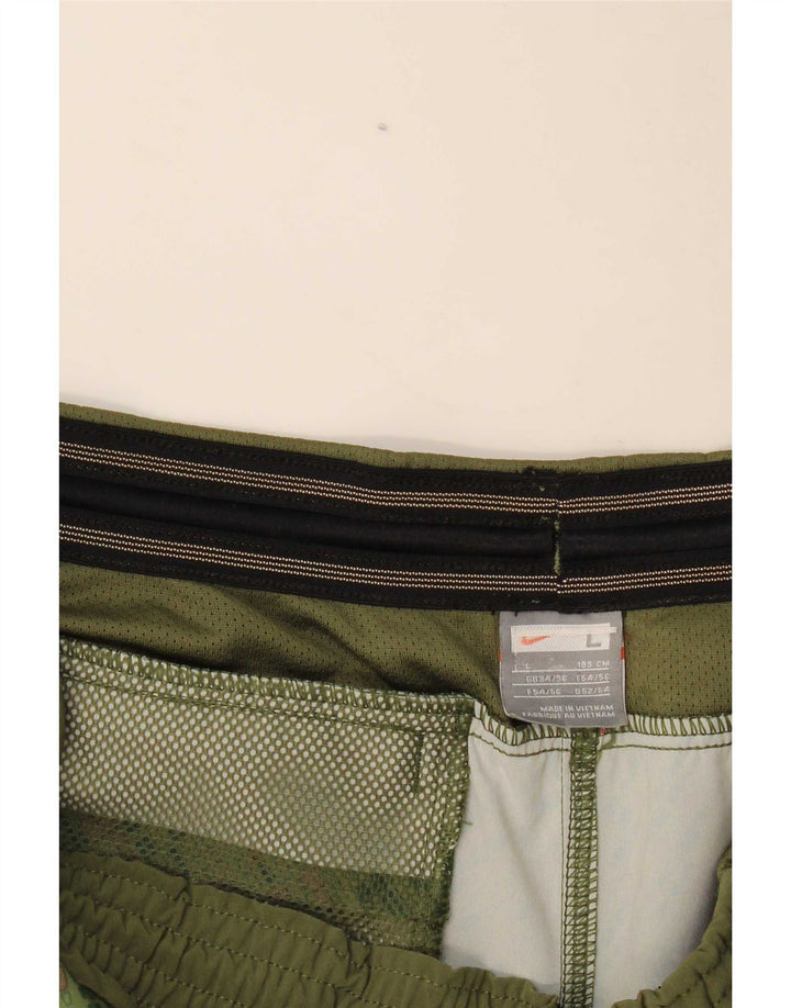 Nike Mens Bermuda Sport Shorts Large Khaki Geometric