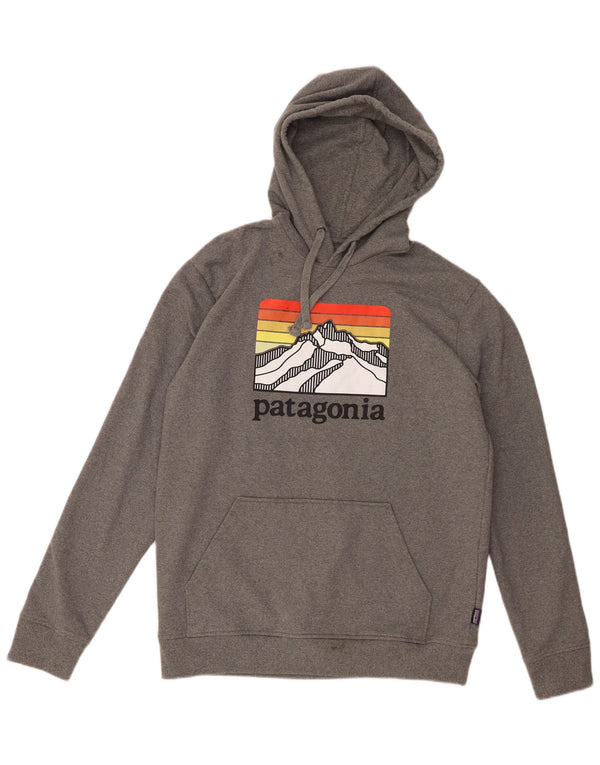 Patagonia Herre grafisk Regular Fit hættetrøje Jumper Medium Grey Flecked Bomuld