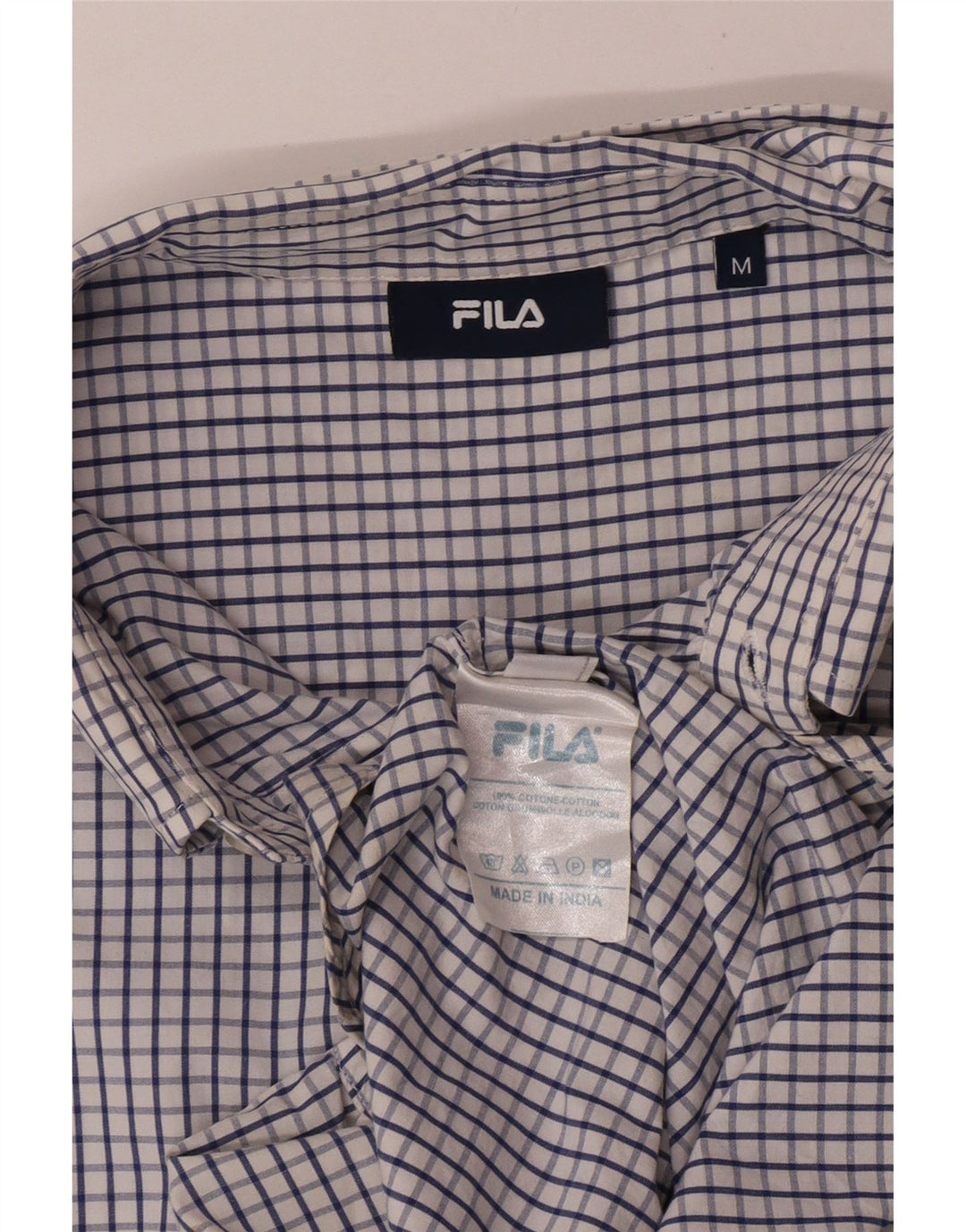 Fila herreskjorte medium blå ternet bomuld