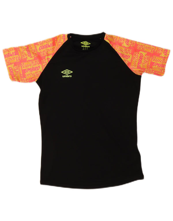 Umbro Boys Grafisk T-Shirt Top 11-12 År Stor Sort Colourblock
