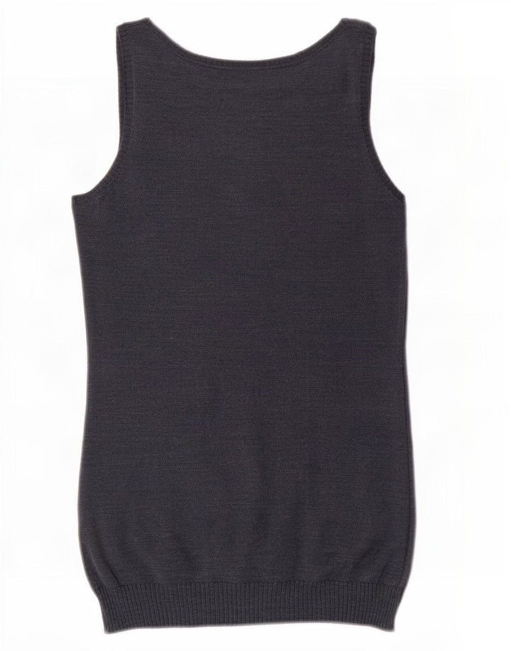 Massimo Dutti Dame Vest Tank Top UK 14 Stor Grå Uld