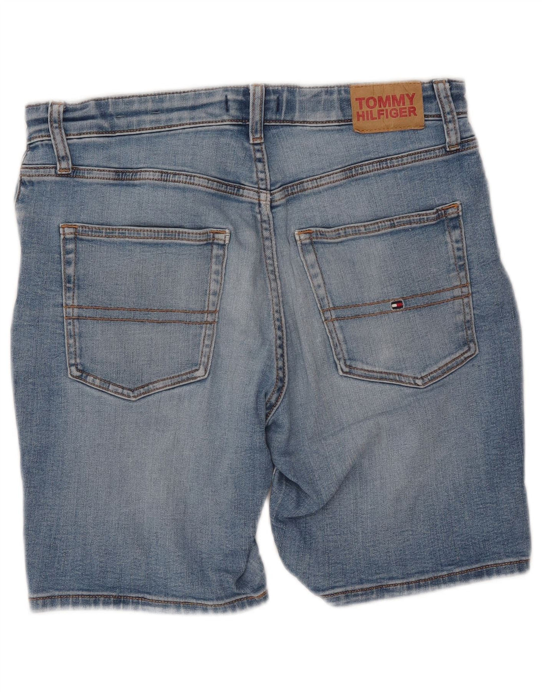 TOMMY HILFIGER piger tilspidsede denimshorts 15-16 år W30 blå bomuld