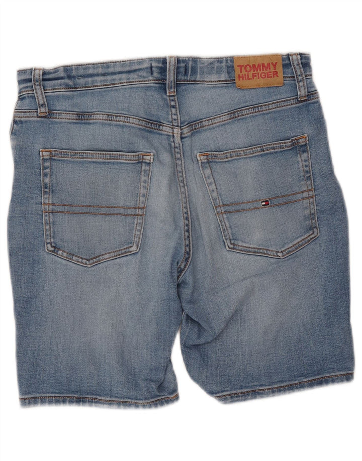 TOMMY HILFIGER piger tilspidsede denimshorts 15-16 år W30 blå bomuld
