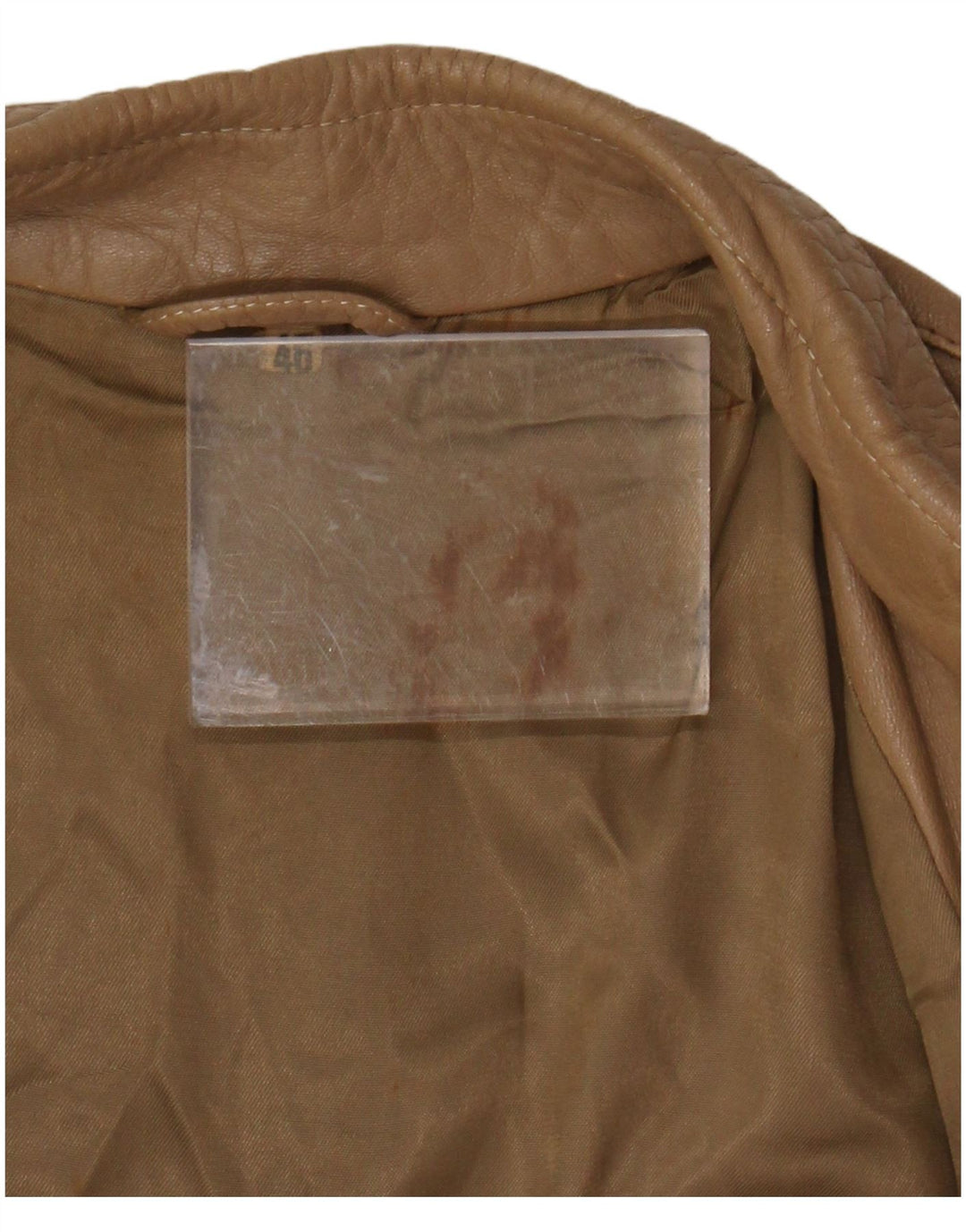 VINTAGE Dame Læderjakke IT 46 Stor Brun
