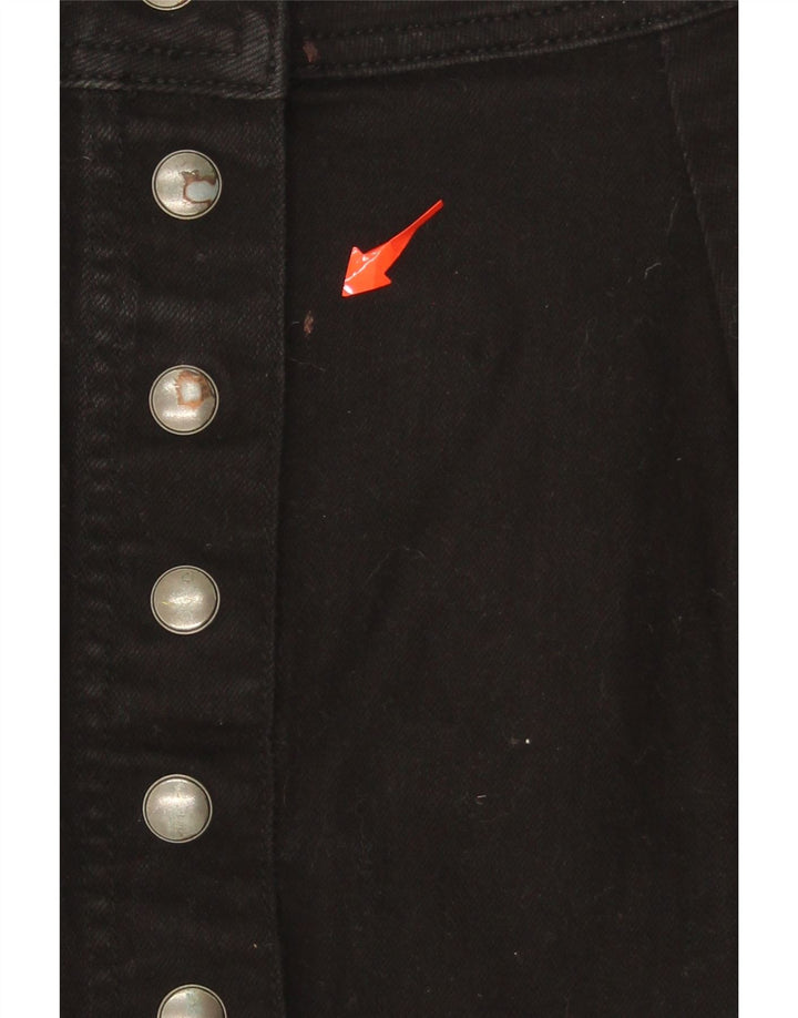 VINTAGE Womens Mini Denim Skirt US 4 Small W28 Black Cotton Vintage Vintage and Second-Hand Vintage from Messina Hembry 