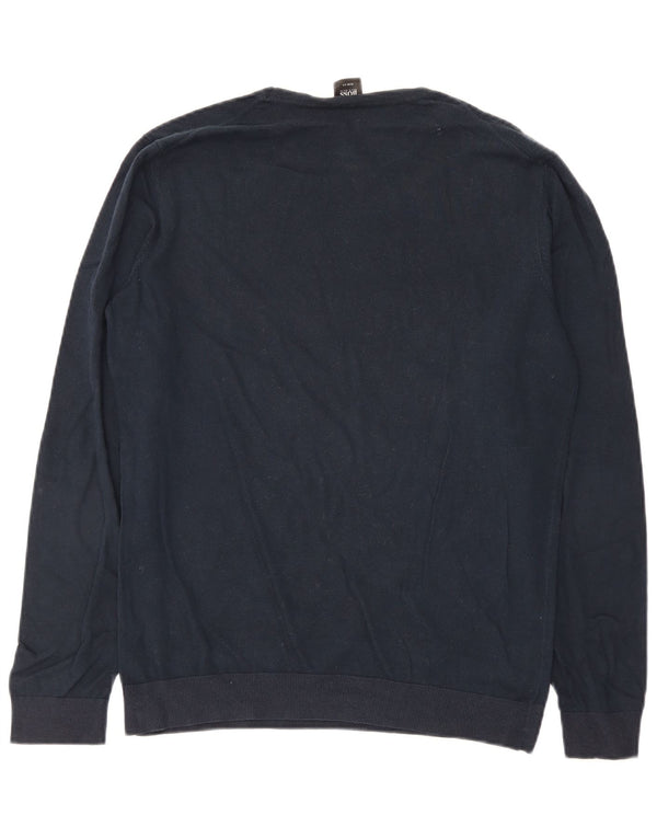 Hugo Boss Herre Crew Neck Jumper Sweater Large Navy Blue