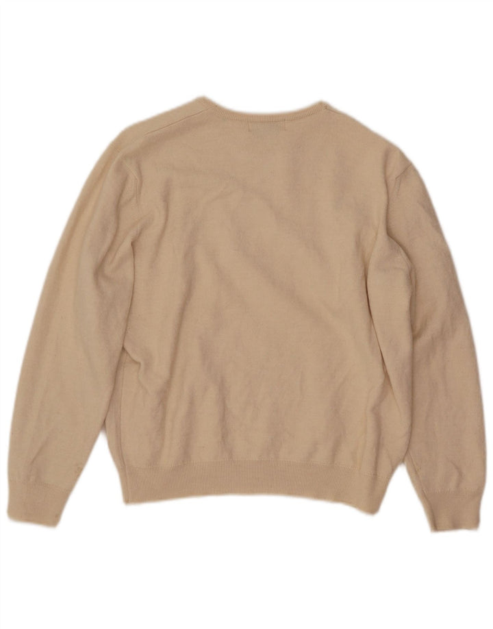 PIERRE CARDIN Dame Boat Neck Jumper Sweater UK 12 Medium Beige