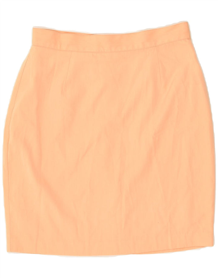 BENETTON Womens Pencil Skirt IT 44 Medium W28  Orange Polyester | Vintage Benetton | Thrift | Second-Hand Benetton | Used Clothing | Messina Hembry 