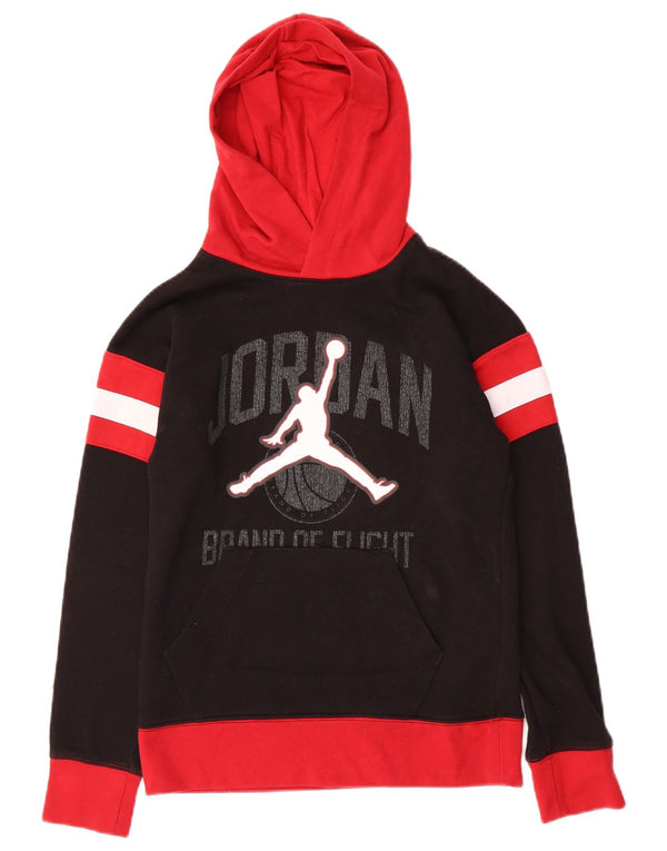 Jordan Boys Air Graphic Hoodie Jumper 10-11 år Medium Sort Colourblock