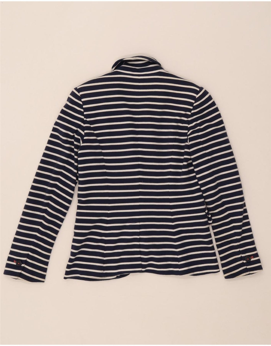 Joules Dame 1-knaps blazerjakke UK 6 XS Marineblå stribet polyester