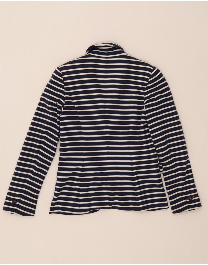 Joules Dame 1-knaps blazerjakke UK 6 XS Marineblå stribet polyester
