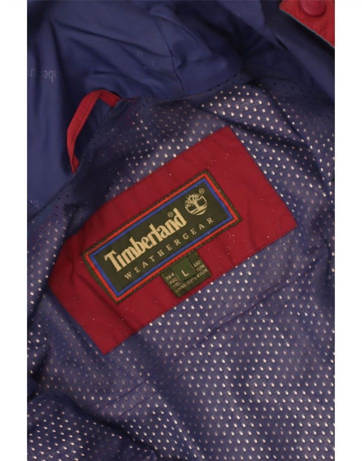 Timberland Herre Hooded Windbreaker Jacket UK 40 Large Rød Nylon