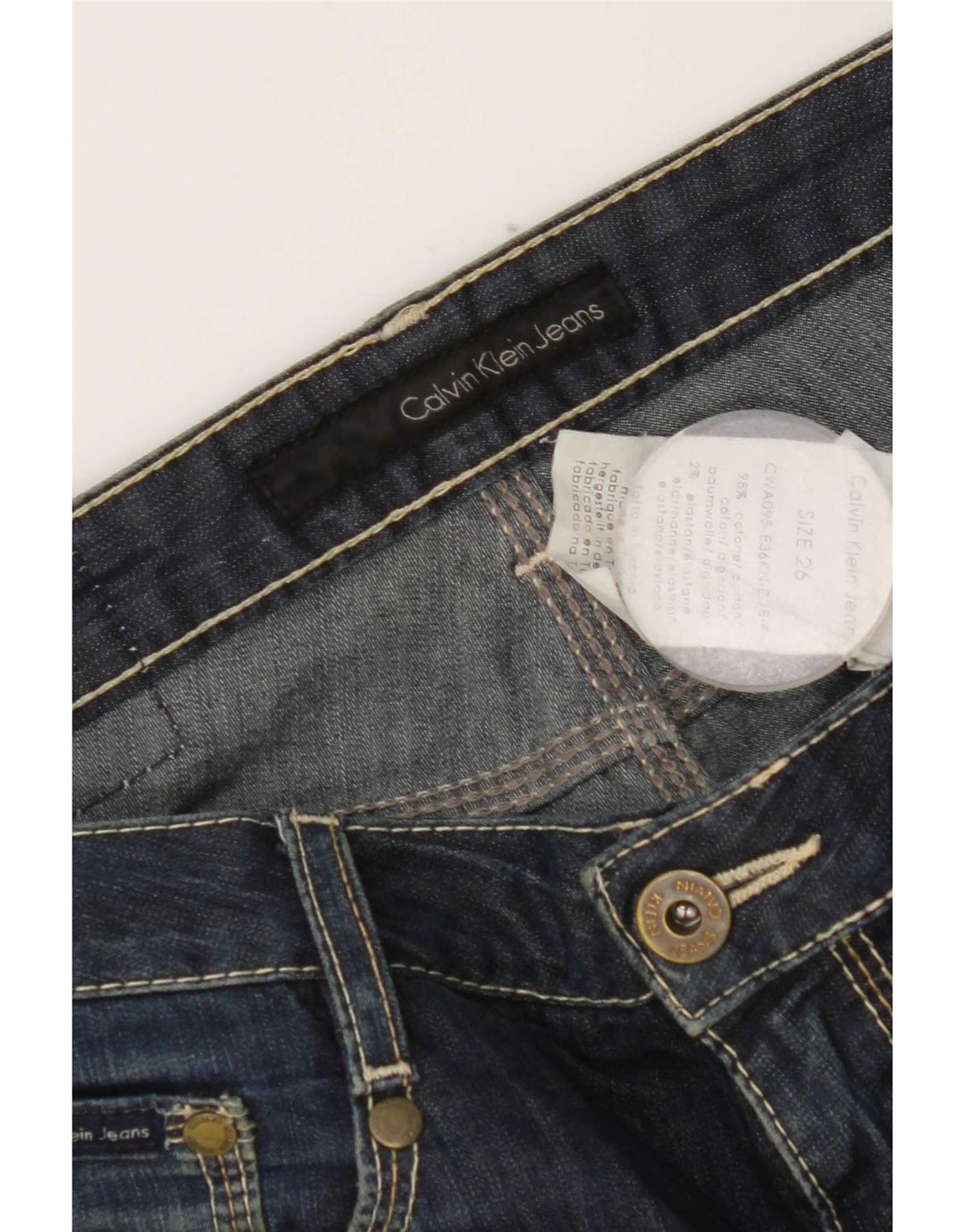 Calvin Klein Dame Slim Jeans W26 L33 Blå Bomuld
