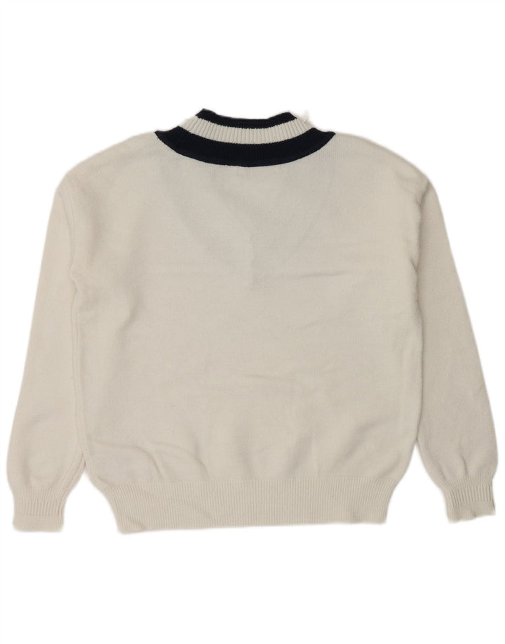 Marks & Spencer Dame V-hals sweater UK 10 Small White Colourblock