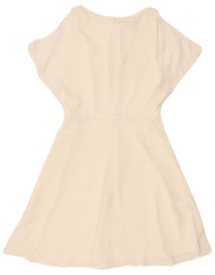 Reiss Dame A-Line Kjole UK 10 Small Off White Polyester