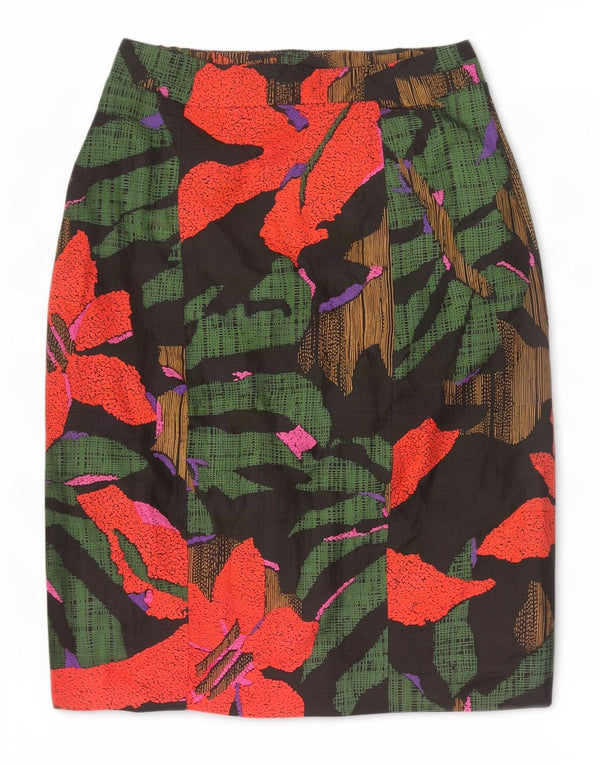 Vintage Womens Straight Skirt W24 XS Multicoloured Floral