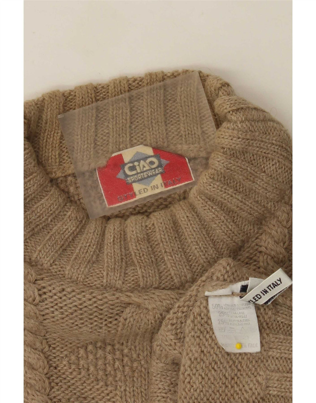 Ciao Herre Turtle Neck Jumper Sweater Stor Brun Akryl