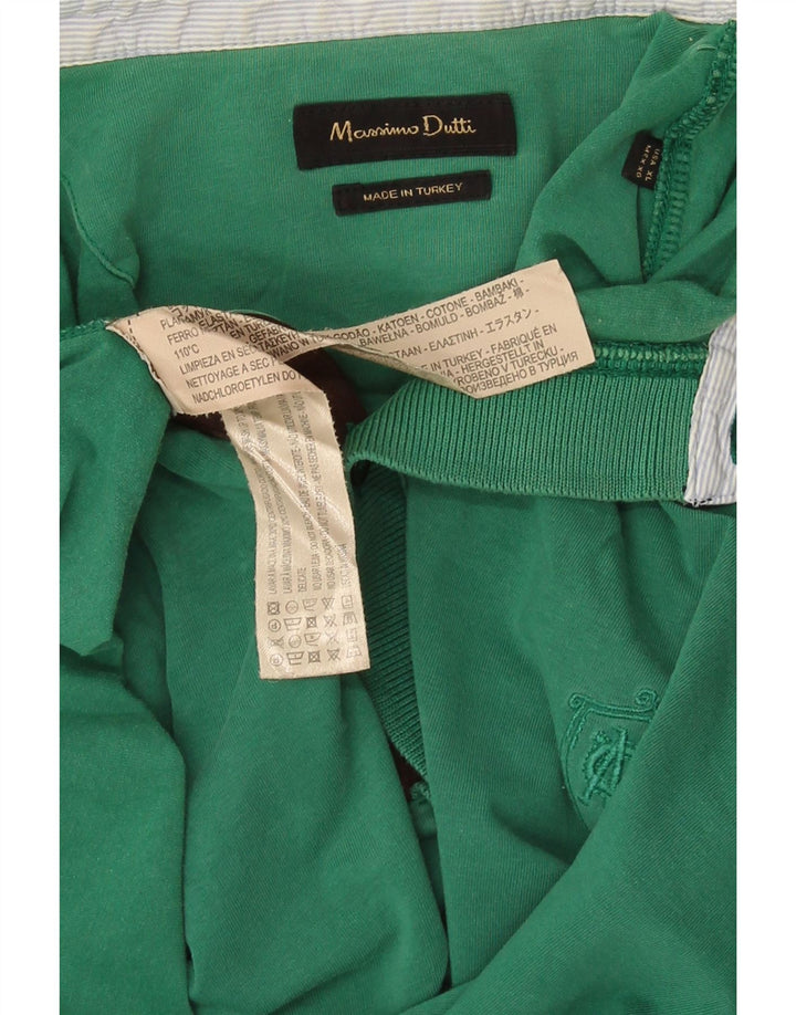 Massimo Dutti Mens Polo Shirt XL Green Cotton